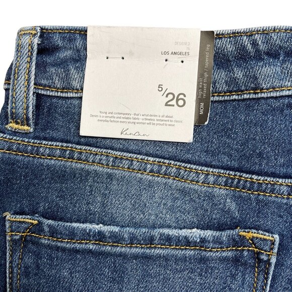 KANCAN JEANS MILAN HIGH RISE MOM SIZE 5/26 DISTRESSED KC9197D RELAXED FIT NWT - Picture 7 of 14